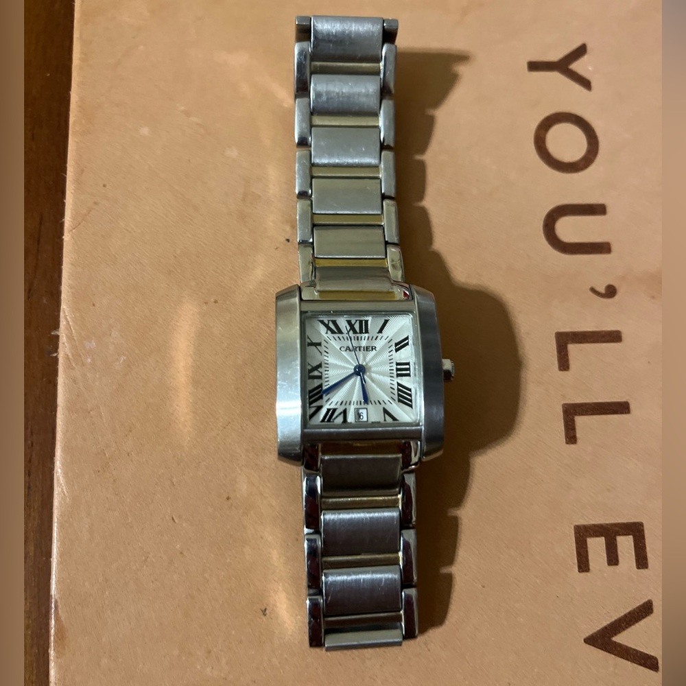 Ladies Cartier Tank Française Two-Tone Steel Rose Gold MOP Watch 2384 / W51027Q4